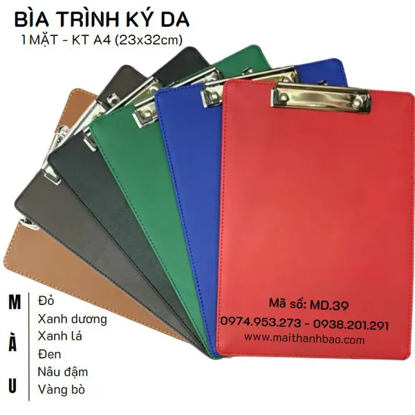 Bìa trình ký da A4 1 mặt
