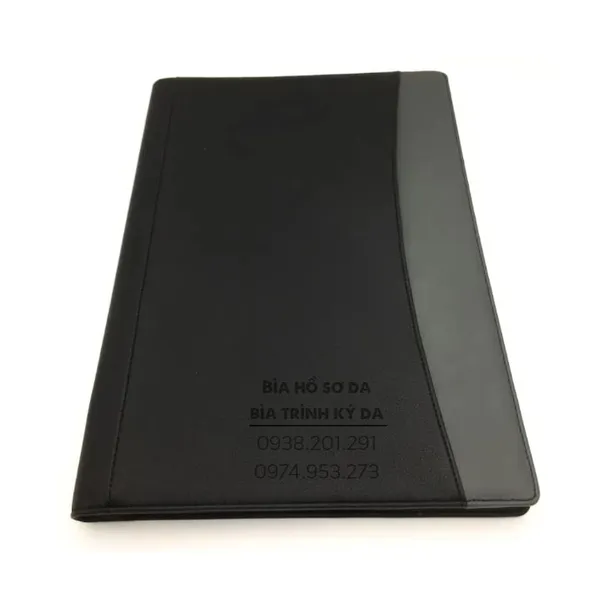 Bìa Hồ Sơ A4 Dây Kéo Kim Loại Màu Đen phối Xám CS.04