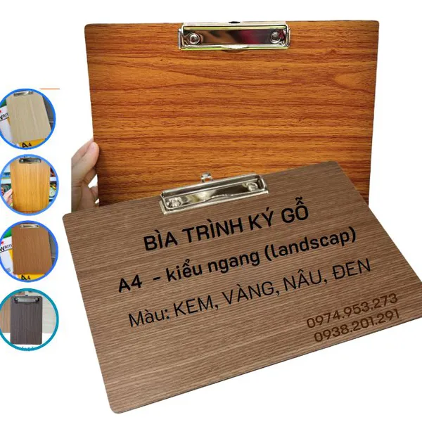 Bìa trình ký gỗ A3 kiểu ngang
