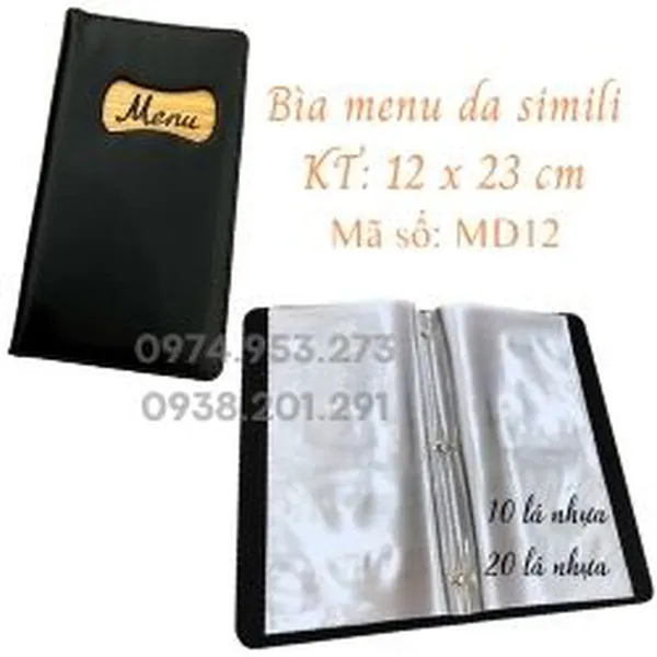 Bìa menu da simili mã số MD12