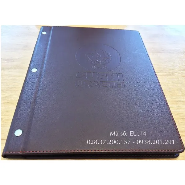 Bìa menu nhà hàng Uraetei màu nâu EU.14