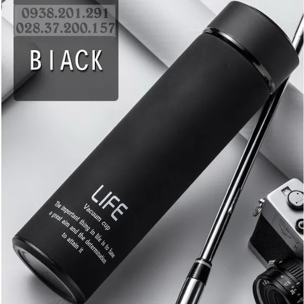 Bình giữ nhiệt in logo làm quà tặng khách hàng BO-BLACK