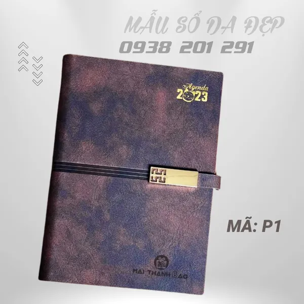 Sổ tay bìa da in logo đẹp sang trọng P1