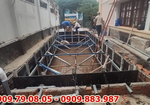 HỒ BƠI BIỆT THỰ - TRẦN QUÝ CÁP - BÌNH THẠNH - MR TIÊN - XÂY DỰNG HỒ BƠI GIA ĐÌNH