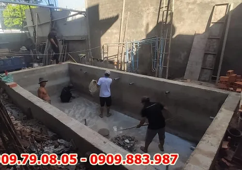 HỒ BƠI BIỆT THỰ - PHAN RANG - MR VINH - XÂY DỰNG HỒ BƠI GIA ĐÌNH