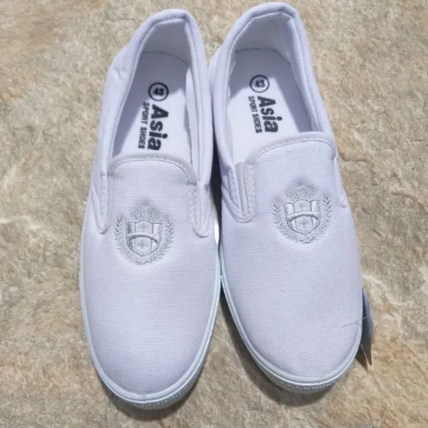 Giầy Asia nam vải không dây đế màu trắng M006