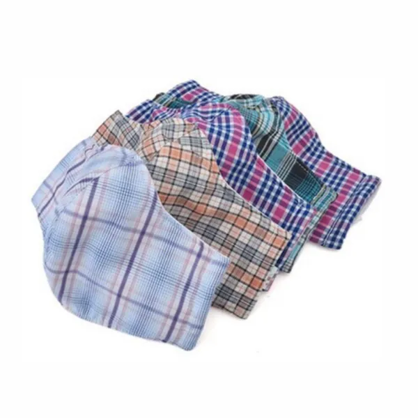 Khẩu trang vải kẻ 3 lớp, lót lưới