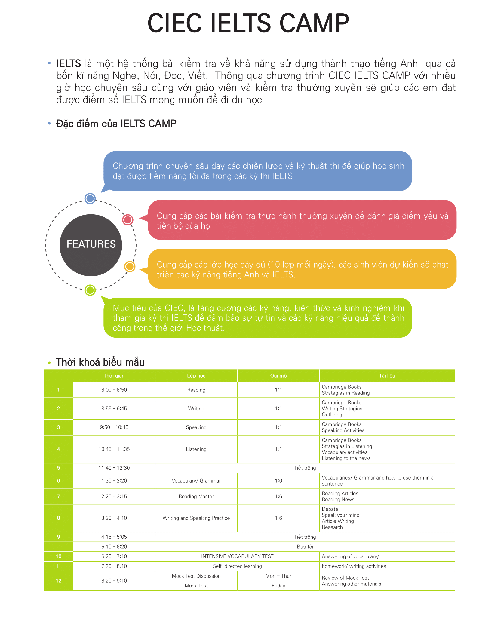 Trại hè ACT tại Trường Anh ngữ CIEC