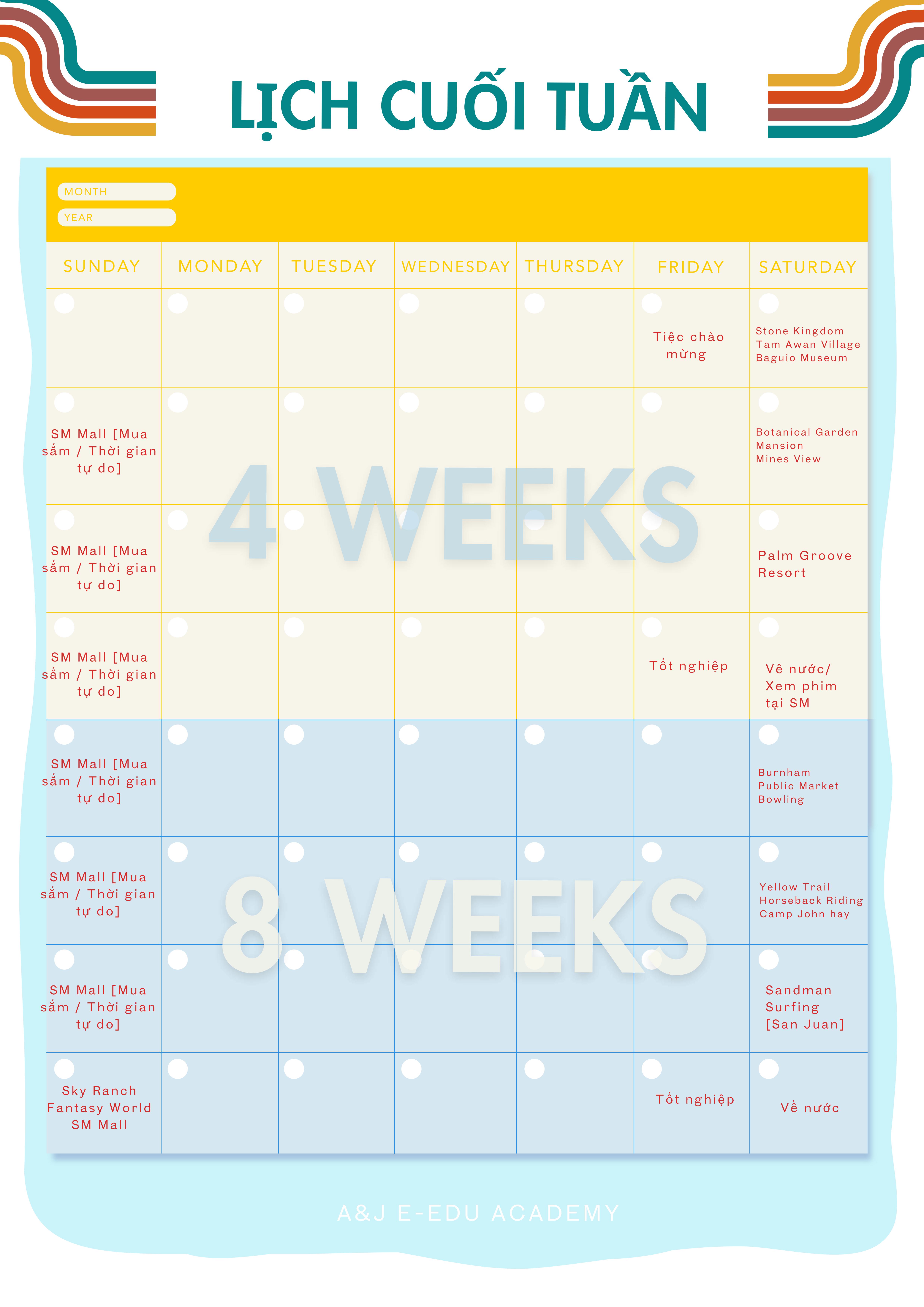 Lịch cuối tuần