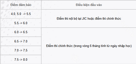 yêu cầu đầu vào của khóa đảm bảo tại JIC