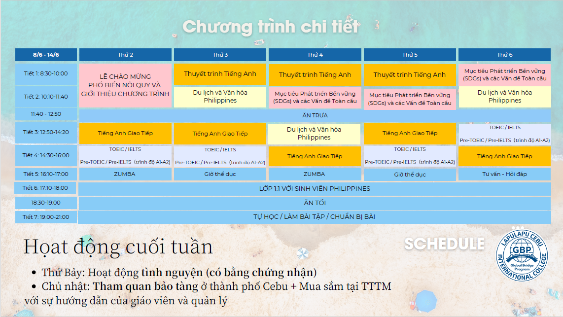 Chương trình chi tiết tuần 1