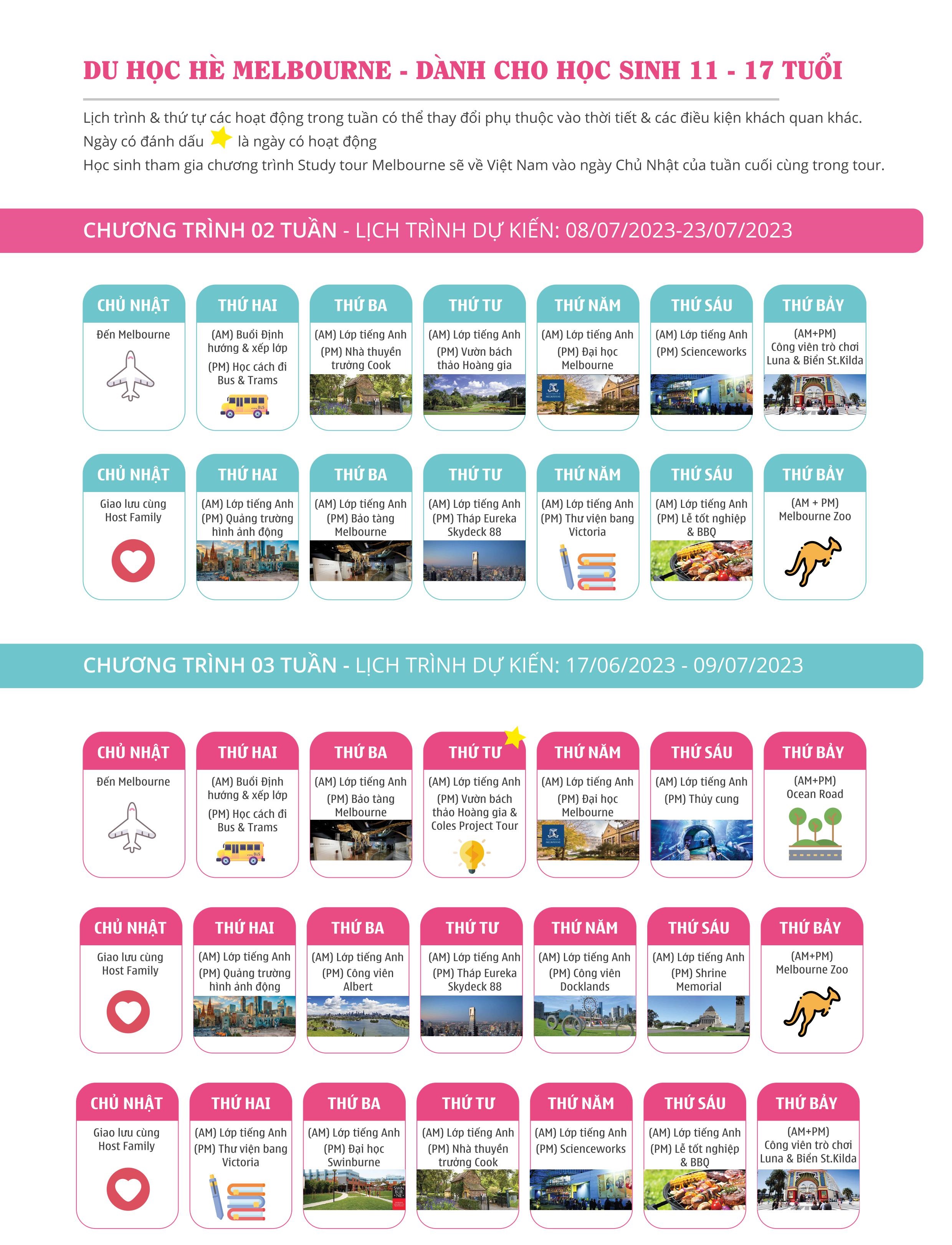 Chương trình Du học hè 2023 tại Melbourne 2 -3 tuần