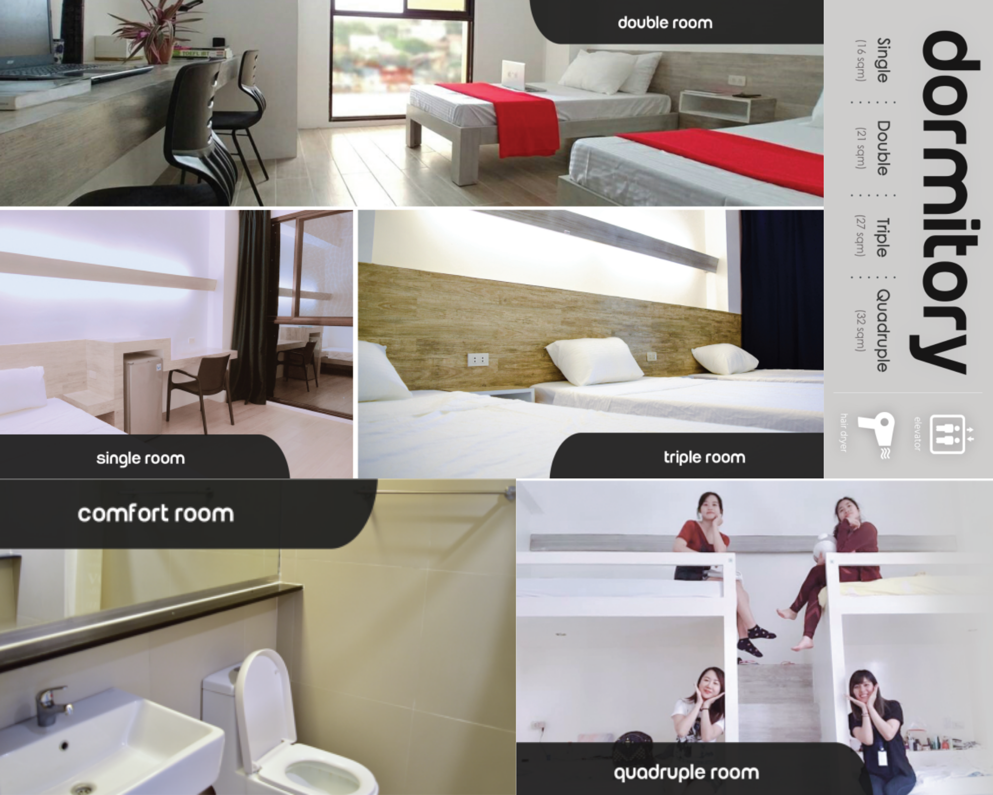 Các loại phòng tại Trường Anh ngữ EV Academy