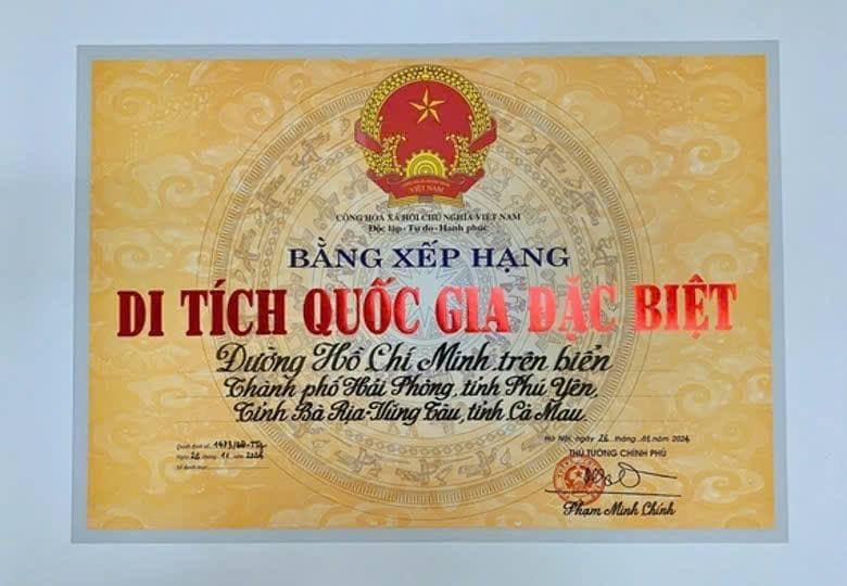 Bà Rịa Vũng Tàu đón nhận di tích đường Hồ Chí Minh trên biển Bà Rịa Vũng Tàu đón nhận di tích đường Hồ Chí Minh trên biển