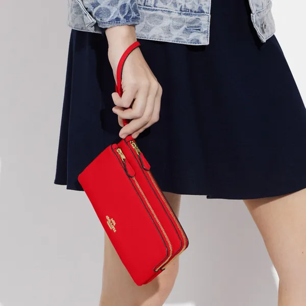 Ví Coach da thật màu đỏ