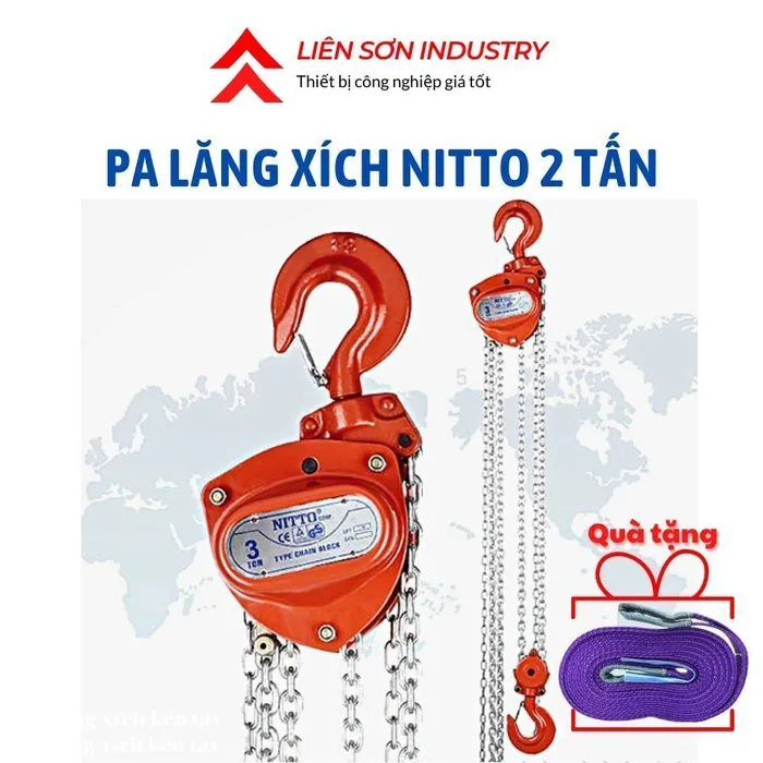 Pa lăng xích kéo tay 2 tấn NITTO