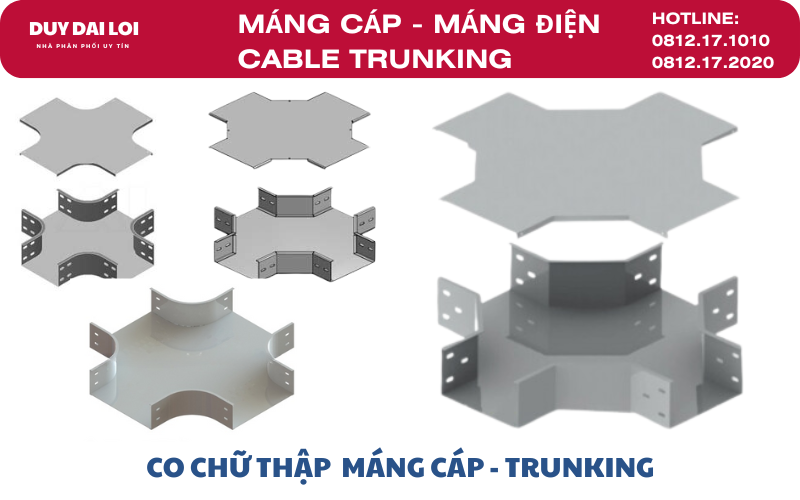 Co chữ thập máng cáp - trunking Co chữ thập máng cáp - trunking