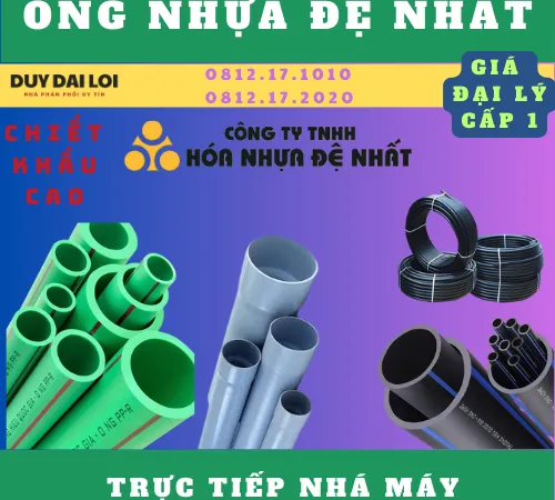 NPP DUY ĐẠI LỢI CHUYÊN CUNG CẤP CÁC SẢN PHẨM ỐNG NHỰA PVC , HDPE ,PPR ,VỚI GIÁ TỐT NHẤT CHẤT LƯỢNG ĐẢM BẢO