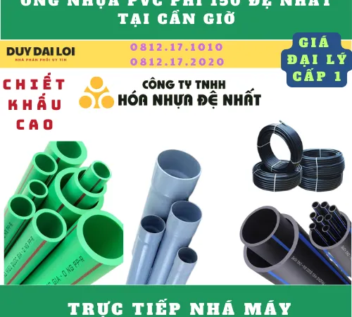 ỐNG NHỰA PVC PHI 150 ĐỆ NHẤT Ở CẦN GIỜ