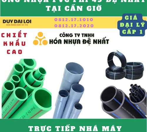 ỐNG NHỰA PVC PHI 49 ĐỆ NHẤT Ở CẦN GIỜ