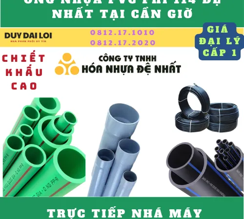 ỐNG NHỰA PVC PHI 114 ĐỆ NHẤT Ở CẦN GIỜ