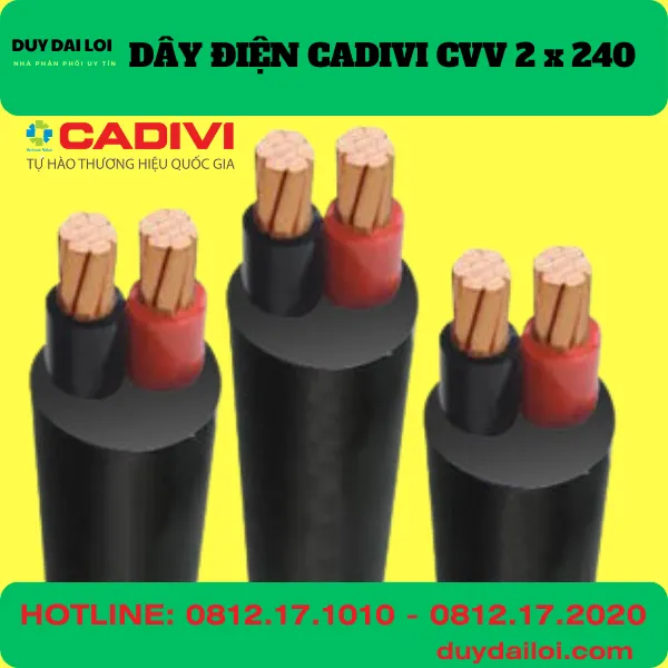 DÂY ĐIỆN CADIVI CVV 2x240