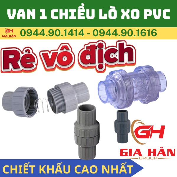 VAN 1 CHIỀU LÒ XO PVC