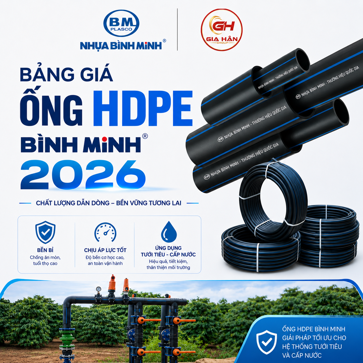 Bảng Giá Ống HDPE Bình Minh 2026