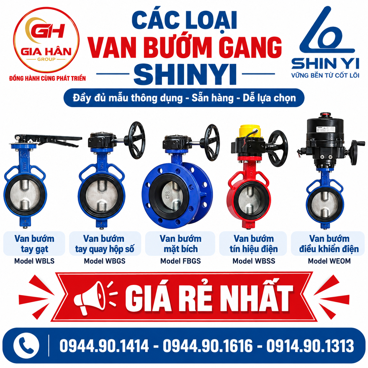 Các Loại Van Bướm Gang Shinyi