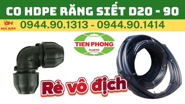 Co HDPE Tiền Phong là loại phụ kiện ống được sử dụng để kết nối hai ống HDPE lại với nhau