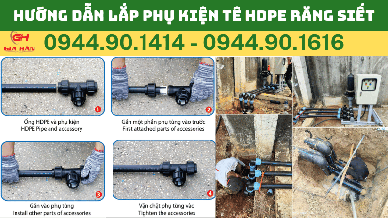 HƯỚNG DẪN LẮP PHỤ KIỆN TÊ HDPE 500