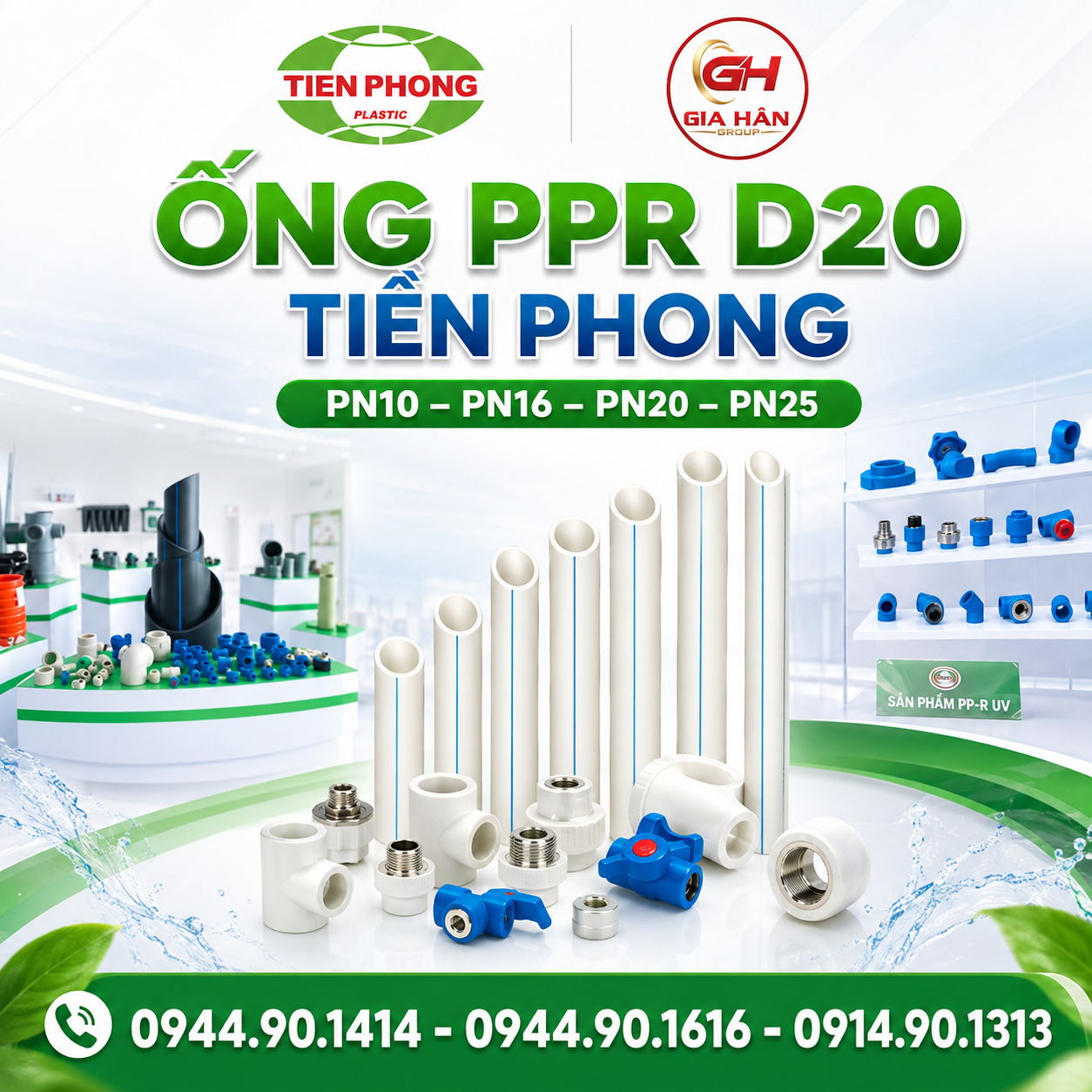 Ống PPR D20 Tiền Phong PN10 PN16 PN20 PN25
