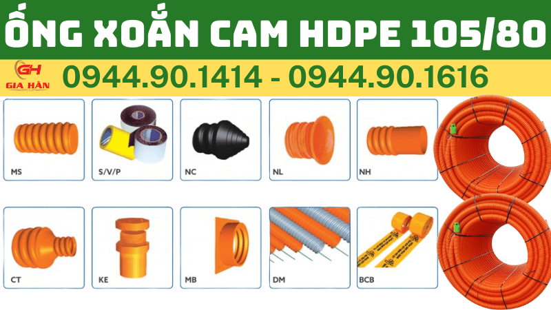 ỐNG XOẮN HDPE 105/80 CAM