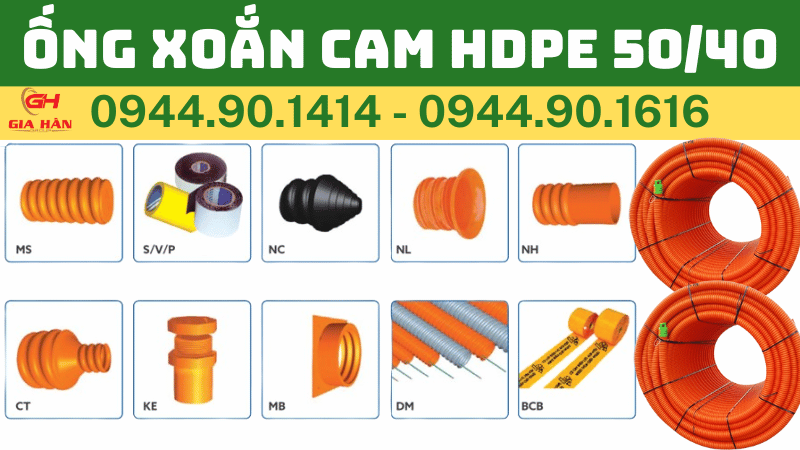 ỐNG XOẮN HDPE 50/40 CAM