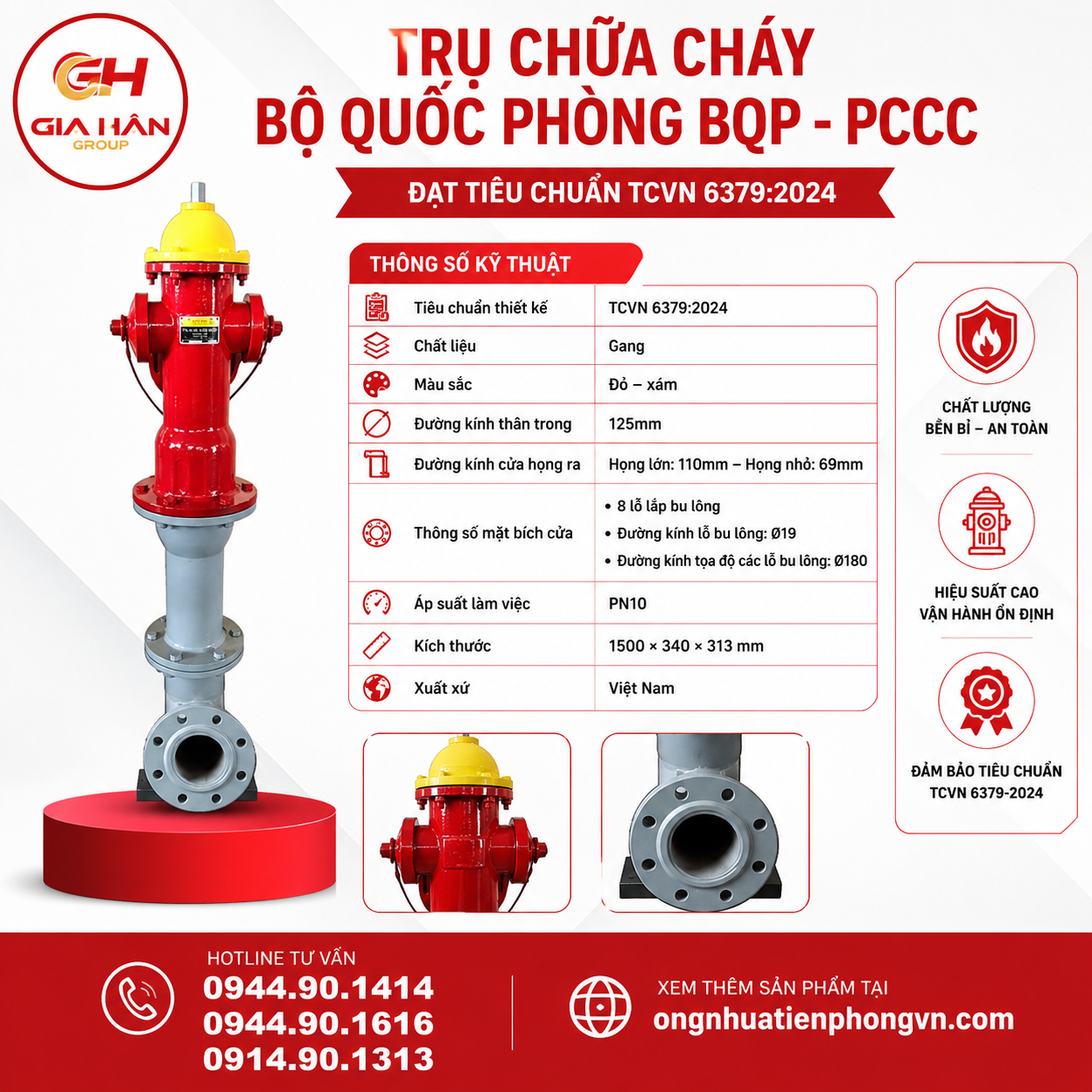 Thông Số Trụ Chữa Cháy Bộ Quốc Phòng