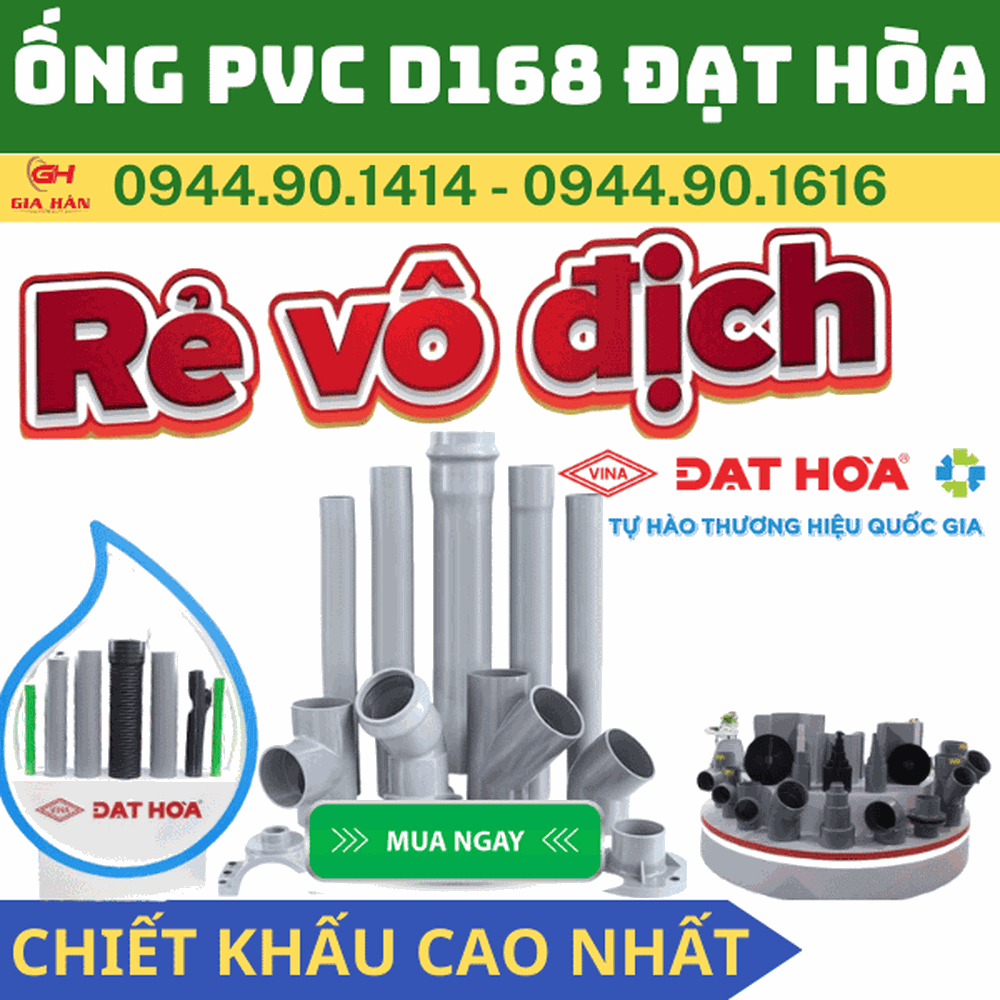 Ống PVC D168 l Nhựa Đạt Hòa l Giá Rẻ Nhất