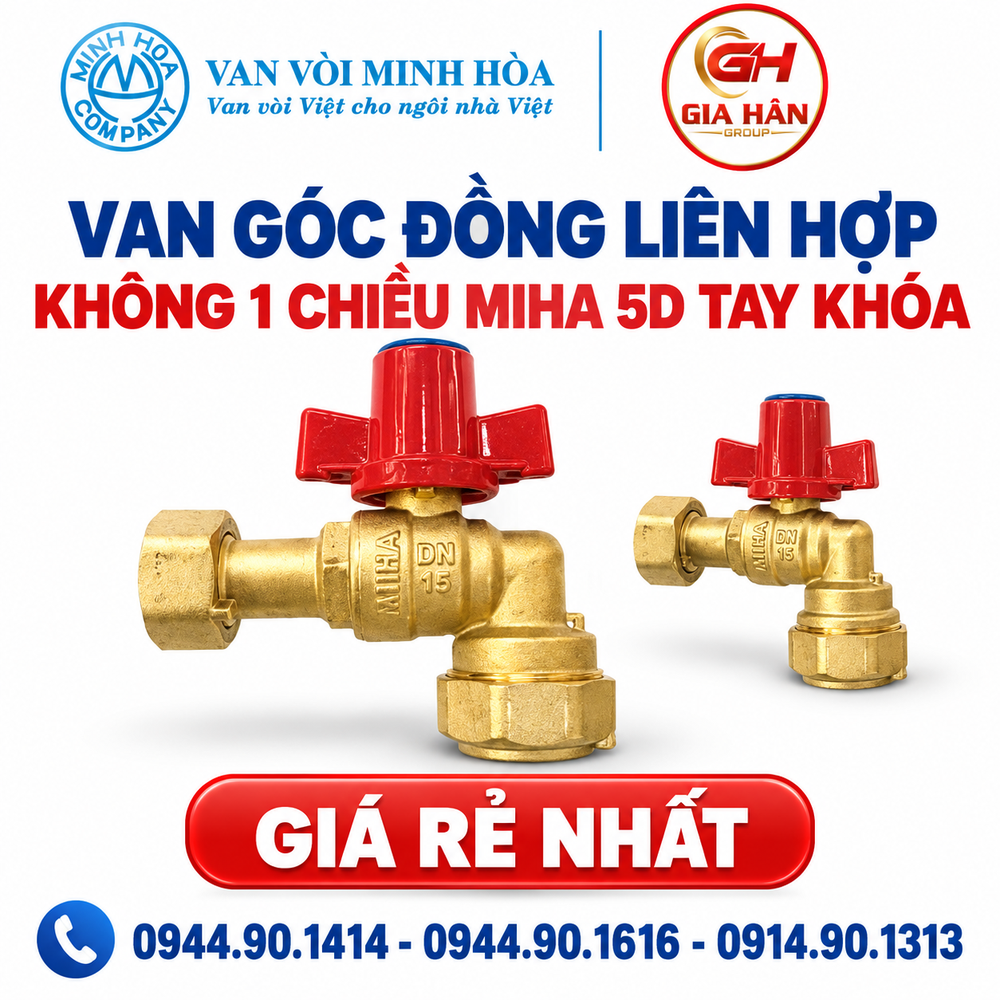 Van Góc Đồng Liên Hợp Không 1 Chiều MIHA 5D Tay Khóa