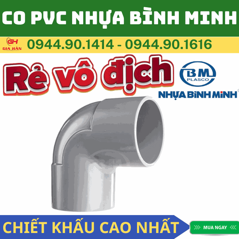 Co PVC Bình Minh l Cút PVC l Nối Góc 90