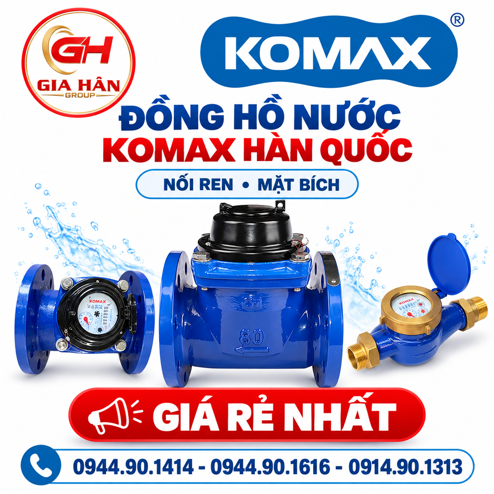 Đồng Hồ Nước Komax Hàn Quốc