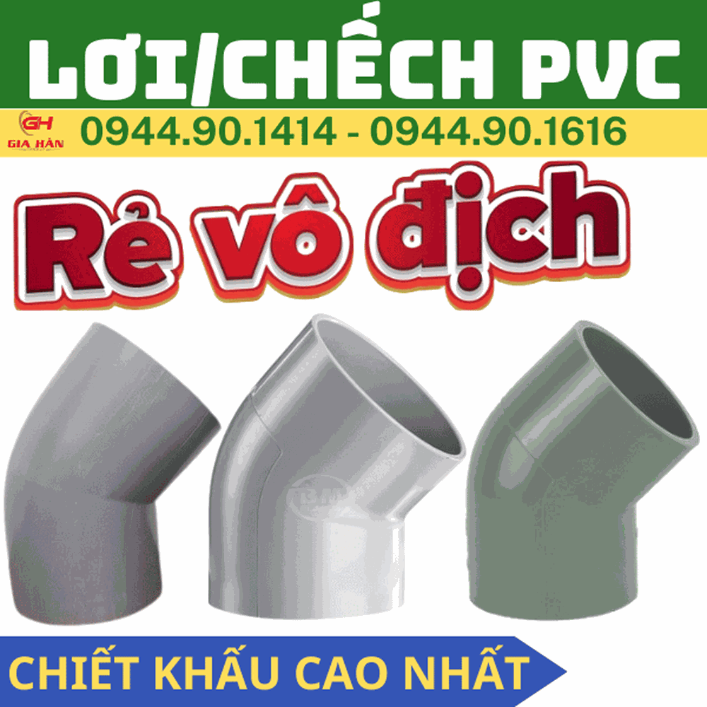 Lơi PVC Tiền Phong - Chếch Góc 45 PVC