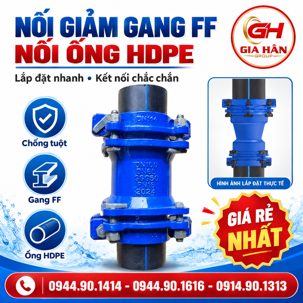 Nối Giảm Gang FF Nối Ống HDPE