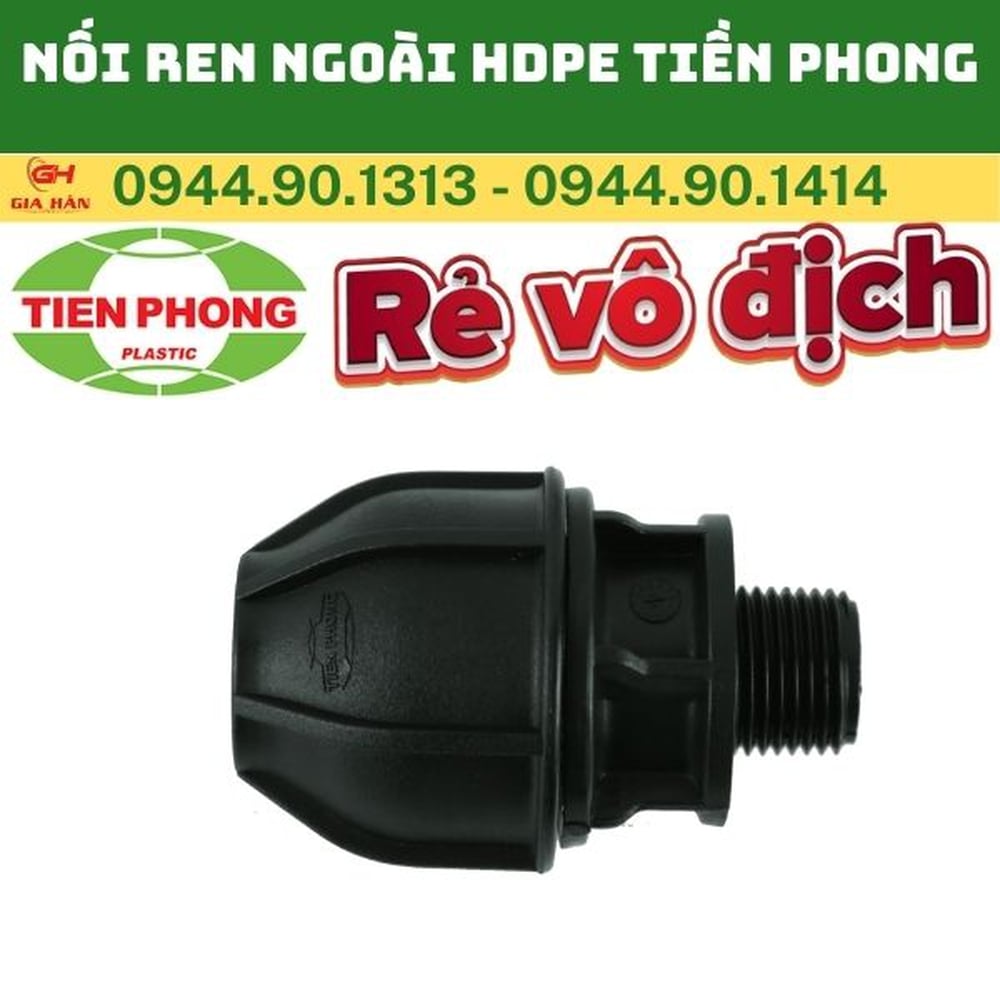 Nối Thẳng Ren Ngoài HDPE Tiền Phong l Măng Sông Ren Ngoài HDPE
