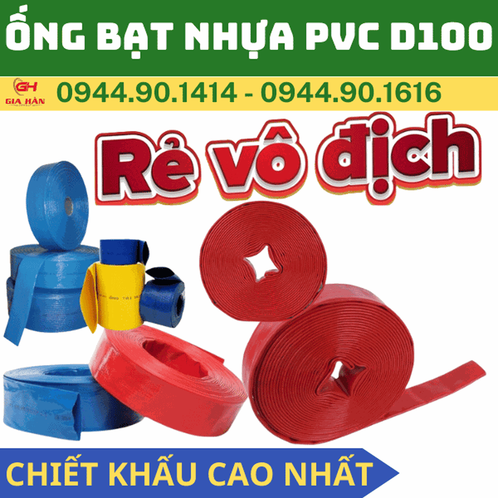 Ống Bạt PVC Bơm Nước D100 l Bơm Cát - Bơm Bùn - Xi Măng