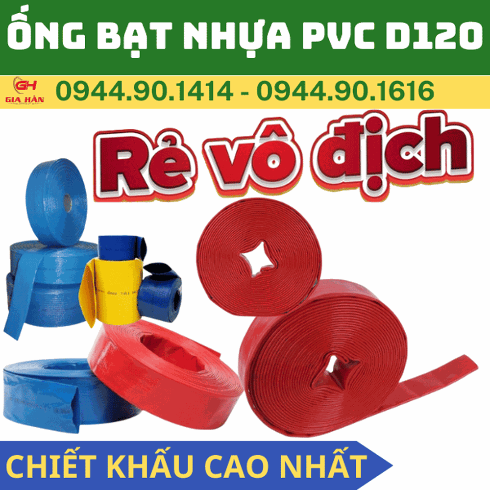 Ống Bạt PVC Bơm Nước D120 l Bơm Cát - Bơm Bùn - Xi Măng