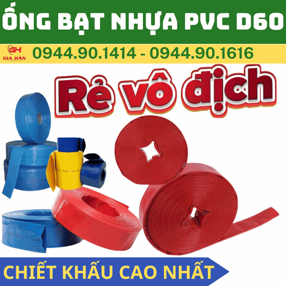 Ống Bạt PVC Bơm Nước D60 l Bơm Cát - Bơm Bùn - Xi Măng