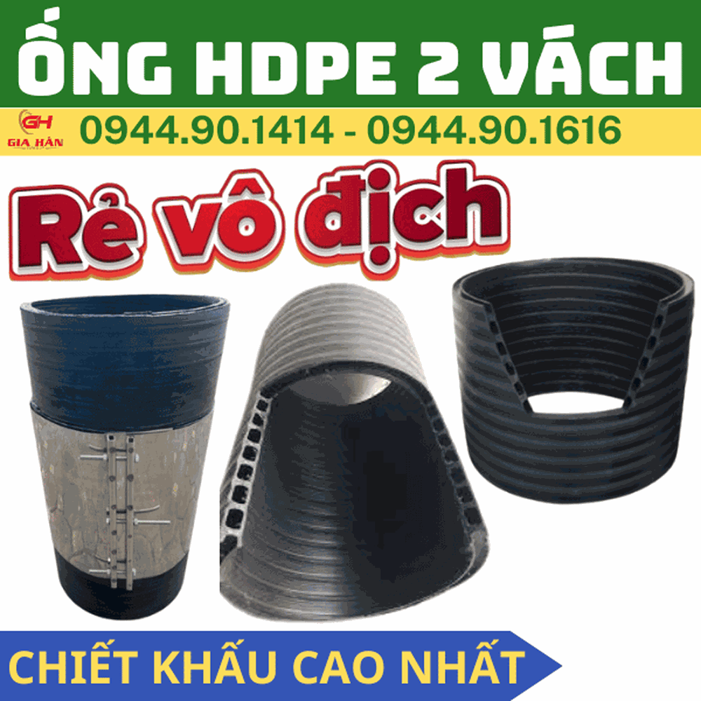Ống HDPE 2 Vách l Ống Gân HDPE l Ống Cống Thoát Nước Thải