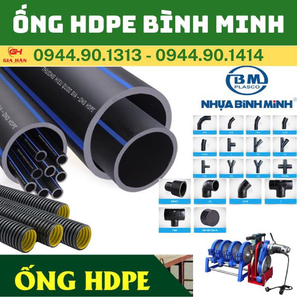 Ống HDPE Bình Minh - Quy Cách - Đơn Giá - Thông Số Kỹ Thuật