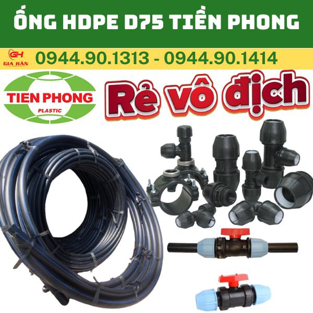 Ống HDPE D75 l Ống HDPE Phi 75 Tiền Phong