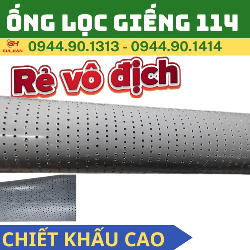Ống Lọc Giếng Khoan Phi 114 PVC