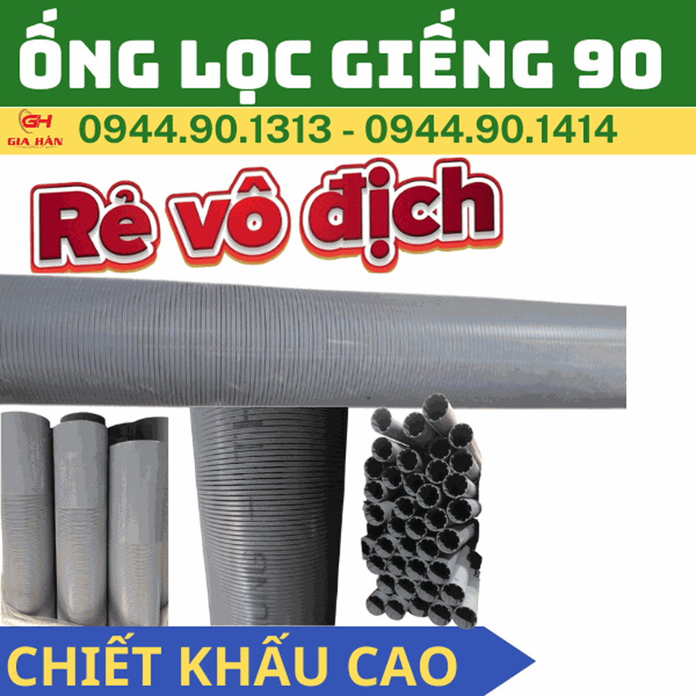Ống Lọc Giếng Khoan Phi 90 PVC Tiền Phong
